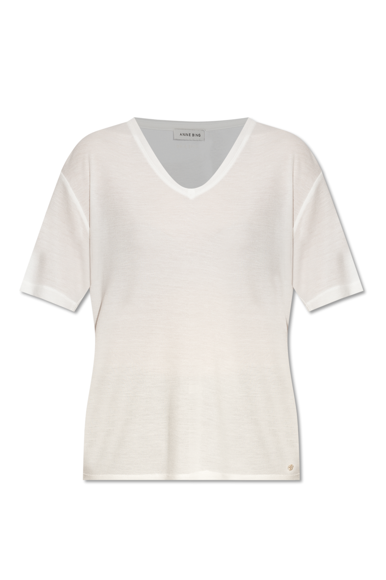 White Vale T shirt with logo Anine Bing Vitkac Australia